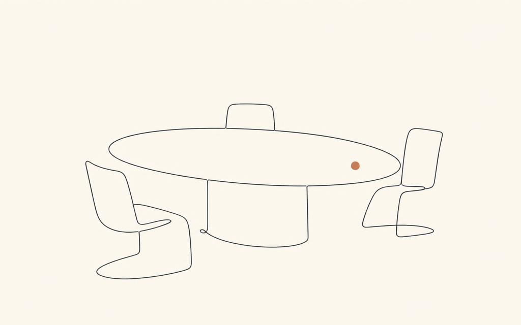 Abstract line drawing of a meeting table
