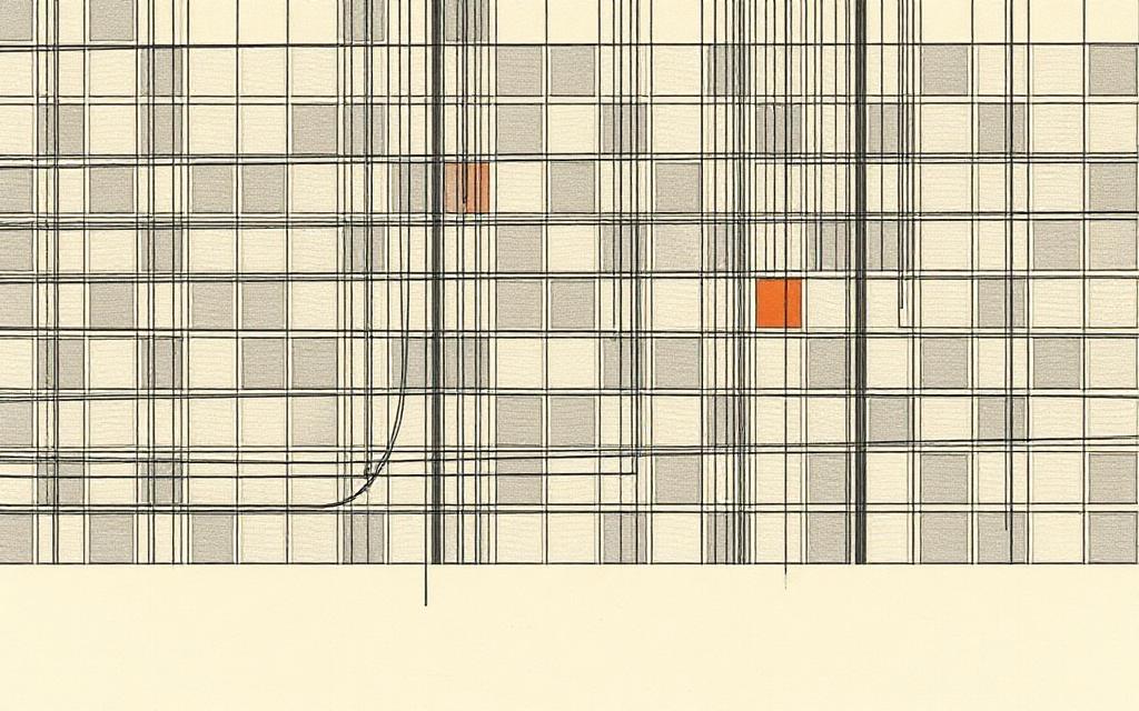 Abstract grid with a small number of highlighted cells